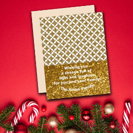 Cartão De Festividades Razzle Dazzle Natal Glittery Dourado Stars Persona