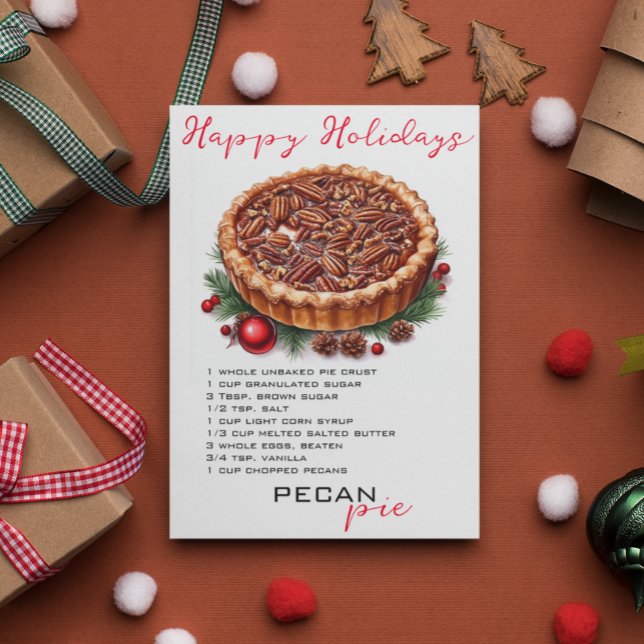 Cartão De Festividades Receita de Pie de Natal (Criador carregado)