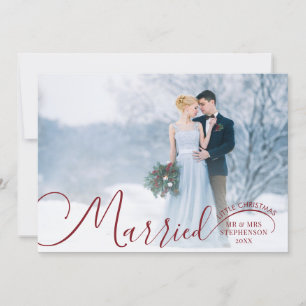 Cartão De Festividades Recém-Casados 2 Roteiro de Foto Casamento Pequeno 