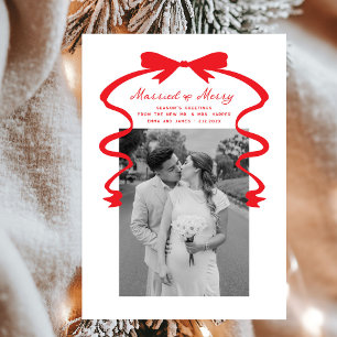 Cartão De Festividades Recém-casados de Natal casados e Arcos