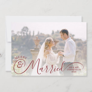 Cartão De Festividades Recém-Casados Foto Felizes e Casados Seu Cumprimen