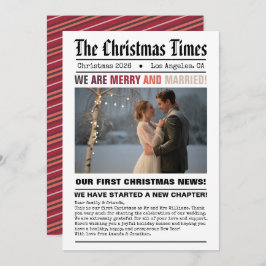 Cartão De Festividades Recém-Casados Nosso Primeiro Natal Foto em Estilo