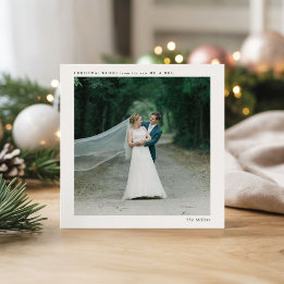 Cartão De Festividades Recém-Casados Quadrado Simples Foto Única 