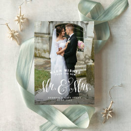 Cartão De Festividades Recém uma foto, Sr. e Sra. Natal