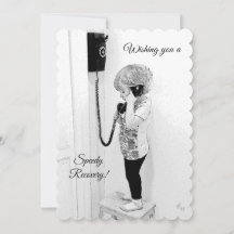 Recuperação rápida, criança, telefone velho, arte