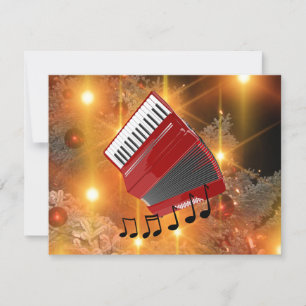 Cartão De Festividades Red Accordion Holiday Design