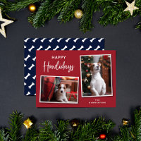 Red and Blue Dog Bones Feliz Foto de Feliz Natal