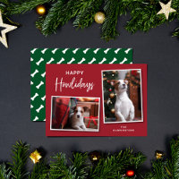 Red and Green Dog Bones Feliz Feliz Feliz Feliz Fe