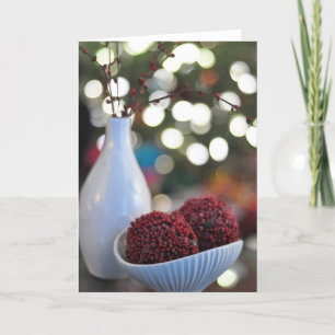 Cartão De Festividades Red and White Holiday