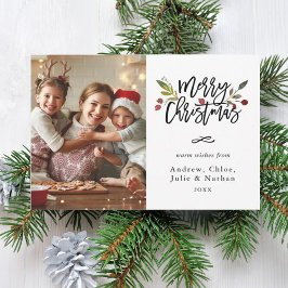 Cartão De Festividades Red Berries Felry Foto de Natal