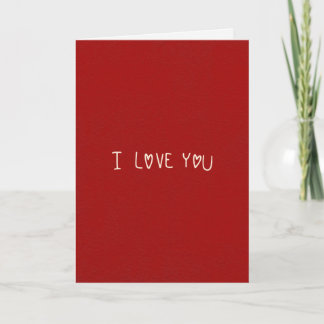Cartão De Festividades Red card with I Love You Valentines Card