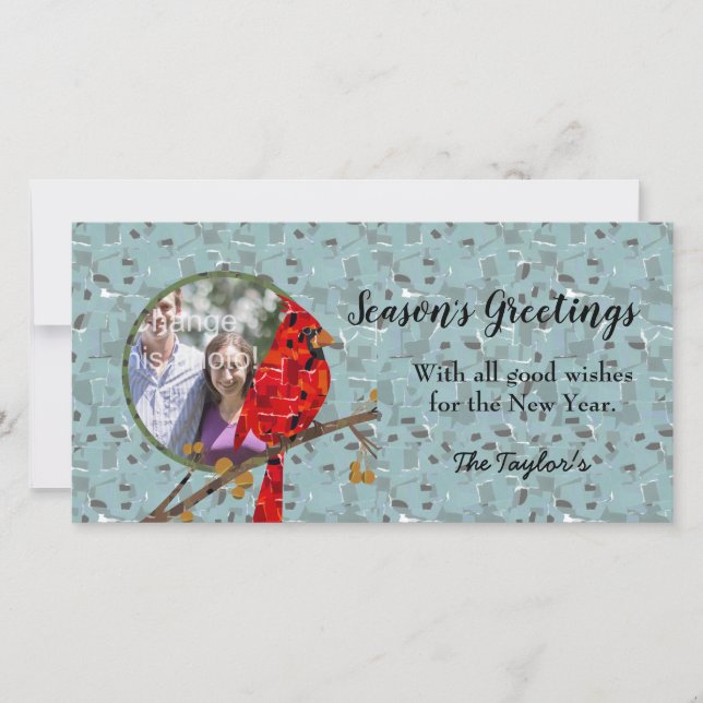 Cartão De Festividades Red Cardinal, a ave do Natal (Frente)