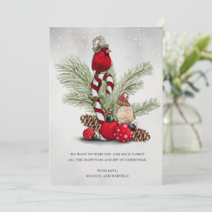 Cartão De Festividades Red Cardinale Bird Watercolor Natal