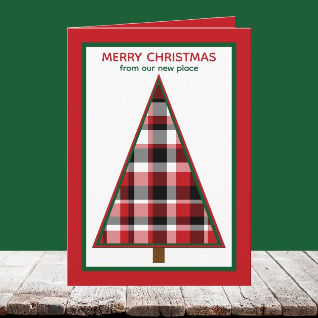 Cartão De Festividades Red Change of Address Holiday Moving Announcement  (Criador carregado)