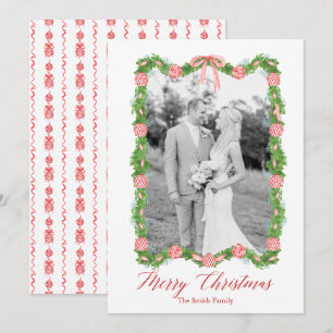 Cartão De Festividades Red Chinoiserie Ornament Garland Grandmilênio