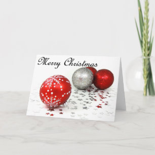 Cartão De Festividades Red Christmas Baubles