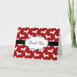 Cartão De Festividades Red Damask Dachshacks