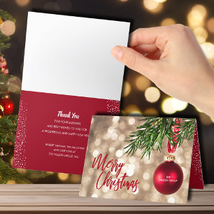 Cartão De Festividades Red Enfeites de natal Business