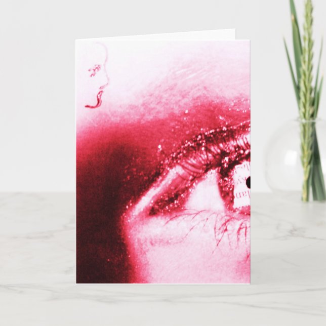 Cartão De Festividades Red Eye com menina (Frente)