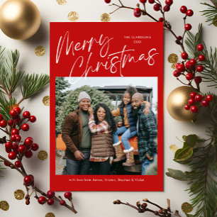 Cartão De Festividades Red Felry Christmas Calliografia Script 4 Photo