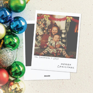 Cartão De Festividades Red Garland Decor in Nostalgic Instant Photo