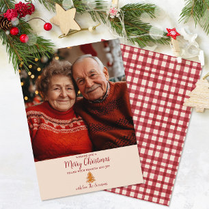 Cartão De Festividades Red Gingham Gingerpão Árvore 1 Foto Natal