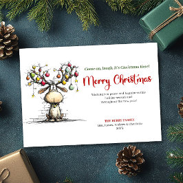Cartão De Festividades Red Green Funny Reindeer Christmas Greeting