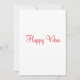 Cartão De Festividades Red Happy vibe simples caligrafia mínima