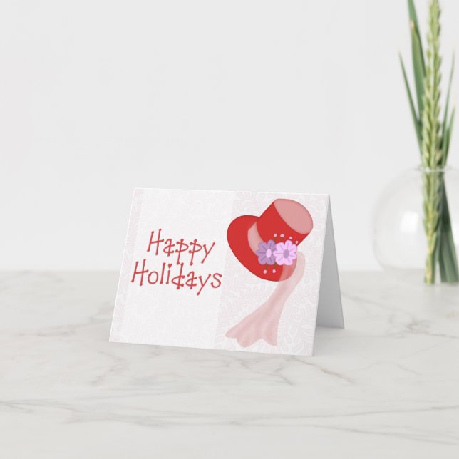 Cartão De Festividades Red Hat Happy Holidays Card (Frente)