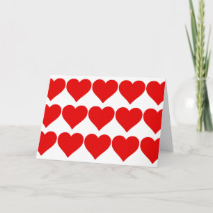 Cartão De Festividades Red Heart Shape Love Classic Simple Minimalism