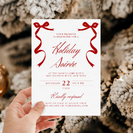 Cartão De Festividades Red Holiday Soirée Arcos Whimsical Desenhados