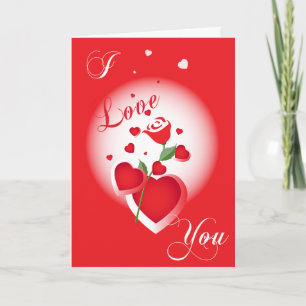 Cartão De Festividades Red I Love You Heart Namorados Card