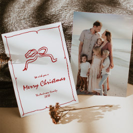 Cartão De Festividades Red Knot Modern Christmas