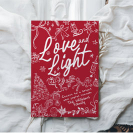 Cartão De Festividades Red Love e Light Christmas e Holiday Card