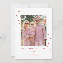 Cartão De Festividades Red Love Hearts Happy Valentine's Day Photo Card