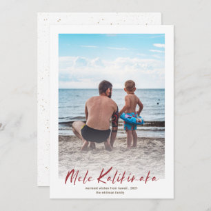 Cartão De Festividades Red Mele Kalikimaka Foto Mínima Natal