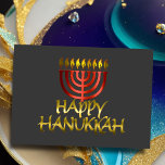 Cartão De Festividades Red Menorah Flames Happy Hanukkah Card<br><div class="desc">Itens temáticos de feriado projetados por Umua. Impresso e enviado pela Zazzle ou suas afiliadas.</div>