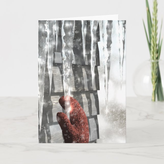 Cartão De Festividades Red Mitten (Frente)