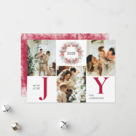 Cartão De Festividades Red Modern Holly Berries 3 Foto de Natal