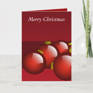 Cartão De Festividades Red Ornaments Merry Christmas Card