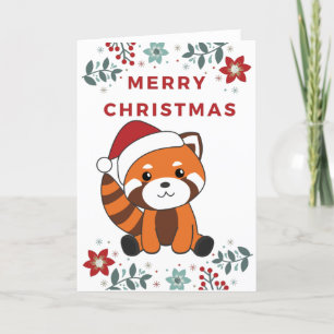Cartão De Festividades Red Panda Christmas Snow Winter Animais Pandas
