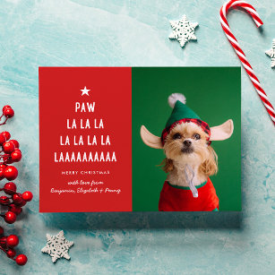 Cartão De Festividades Red Paw La Pet Natal