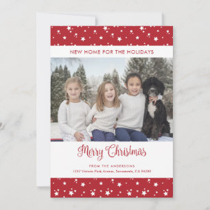 Cartão De Festividades Red Photo New Home for Holidays Cards