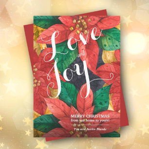 Cartão De Festividades Red Poinsettias Natal Não Foto