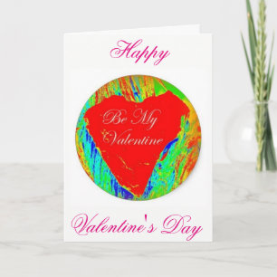 Cartão De Festividades red rock heart Happy Valentine's Day
