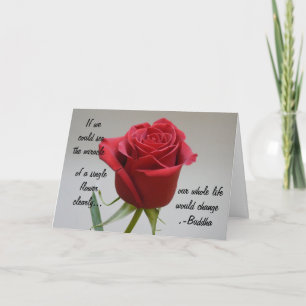 Cartão De Festividades Red Rose Valentine-with Buddha quote