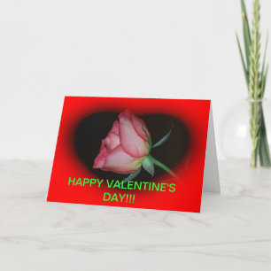 Cartão De Festividades RED ROSE with a HEART VALENTINE'S DAY CARD