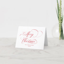Cartão De Festividades Red Script Feliz Natal