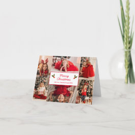 Cartão De Festividades Red Seis Fotografias Colagem Feliz Natal