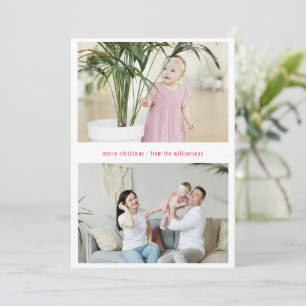 Cartão De Festividades Red Simples Moderno Feliz Natal Três Foto